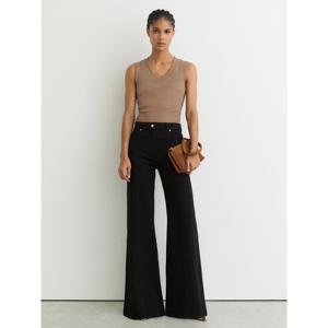 REISS Sandy Stretch-Cotton Rib Ruched V-Neck Vest
